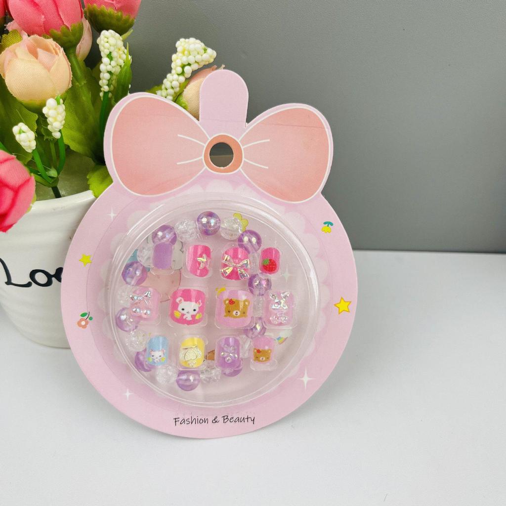 Children's Wearable Custom Nail Stickers - Cute European & American Jelly Glue Fingernail Tips