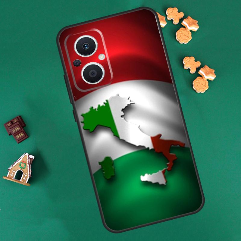 Italy Flag Case For OPPO Reno 8 7 Lite 14 13 12 11 F 10 Pro 8T Cover For OPPO Find X8 X6 X5 X9 Pro Coque