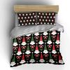 Santa Gnomes & Candy Canes Pattern Bedding Duvet Cover Set Duvet Cover Pillowcases  (1*Duvet Cover 2*Pillowcases, without duvet insert)
