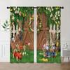 Set Easter Rural Rabbit Couple Print Design Semi-transparent Curtains Living Room Game Interior Room Bedroom Multi-scene Polyester