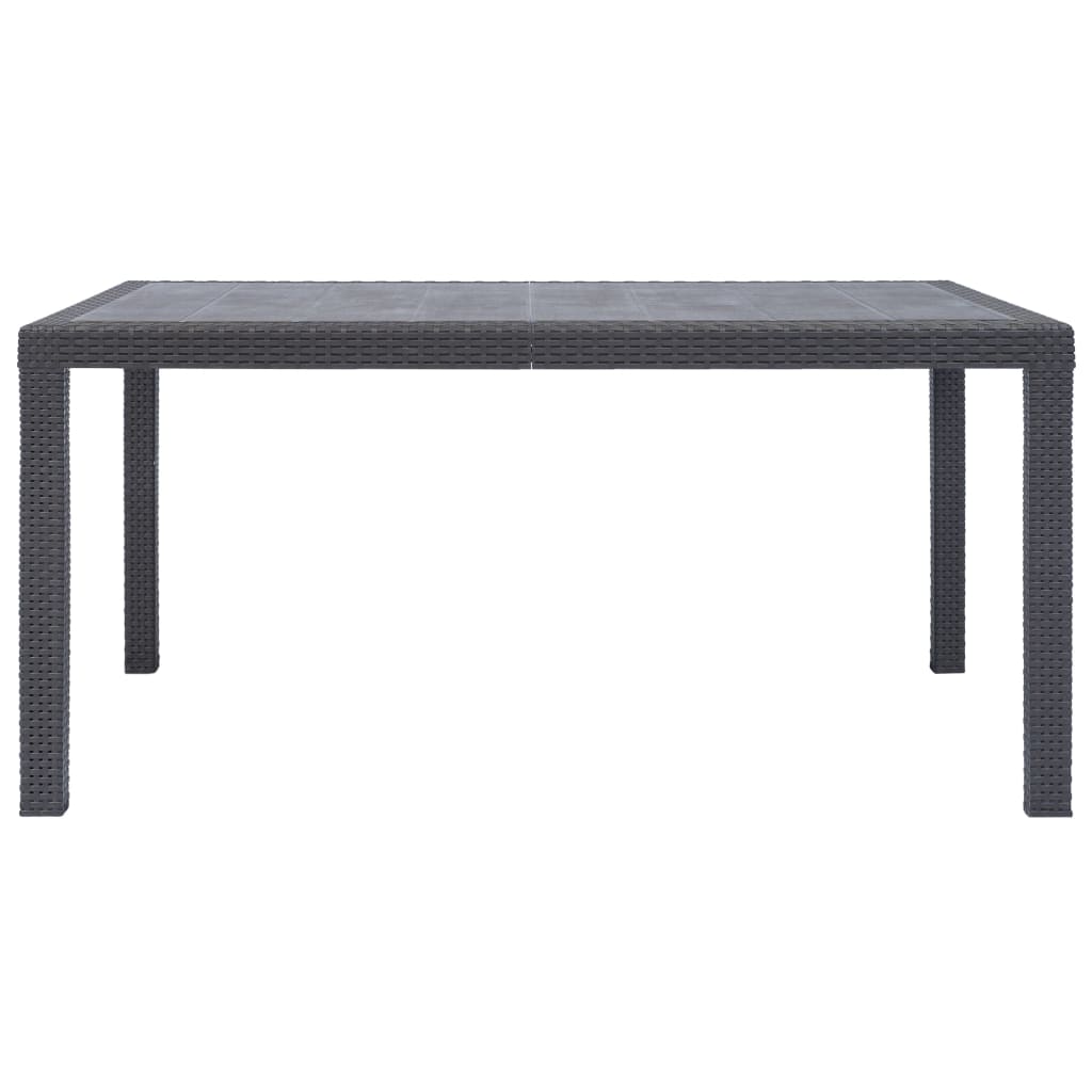 vidaXL Gartentisch Braun 150x90x72 cm Kunststoff Rattan-Optik