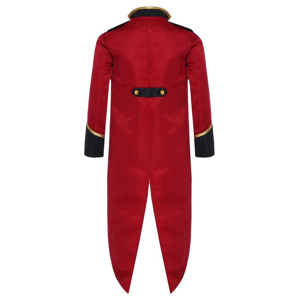 Kids Steampunk Tailcoat Costume Vintage Medieval Design Long Sleeve Fake Two Piece Tuxedo Victorian Elegant Jacket