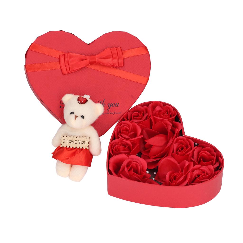 Soap Rose Gift Box Heartshaped Home Decorations Fast Colours Romantic Soft Bath Flower Soap