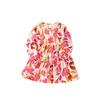 Cross-Border Malwee Girls' Dress, Autumn Style, Round Neck, Long Sleeves, European and American Style, Trendy Printed Children's Dress