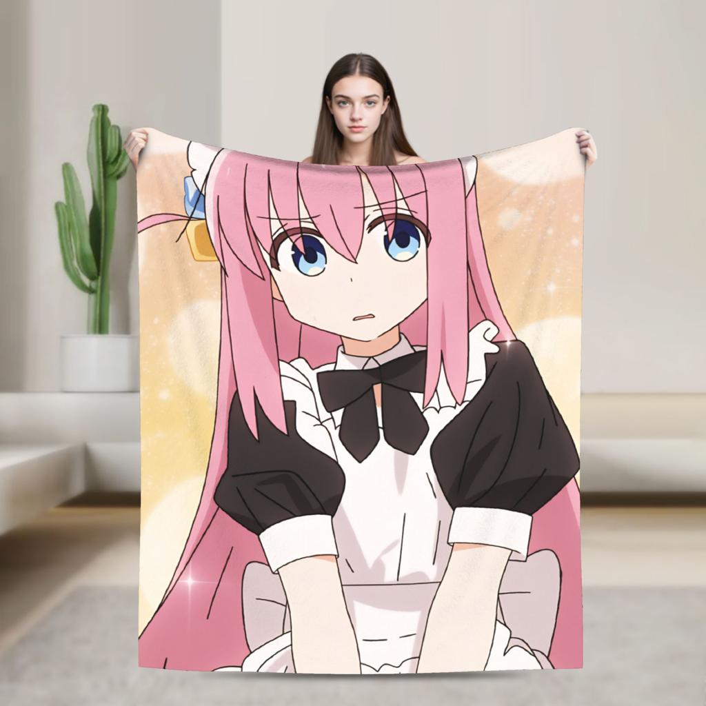 Bocchi the Rock Plush Blanket Girls Boys  Flannel Bedding Throws For Couch Chair Warm Soft Custom Quality Bedspread Gift