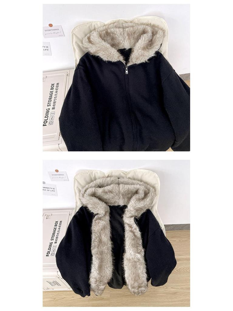 Maglione Invernale Zuoshan Diao da Uomo con Cappuccio e Collo in Pelliccia