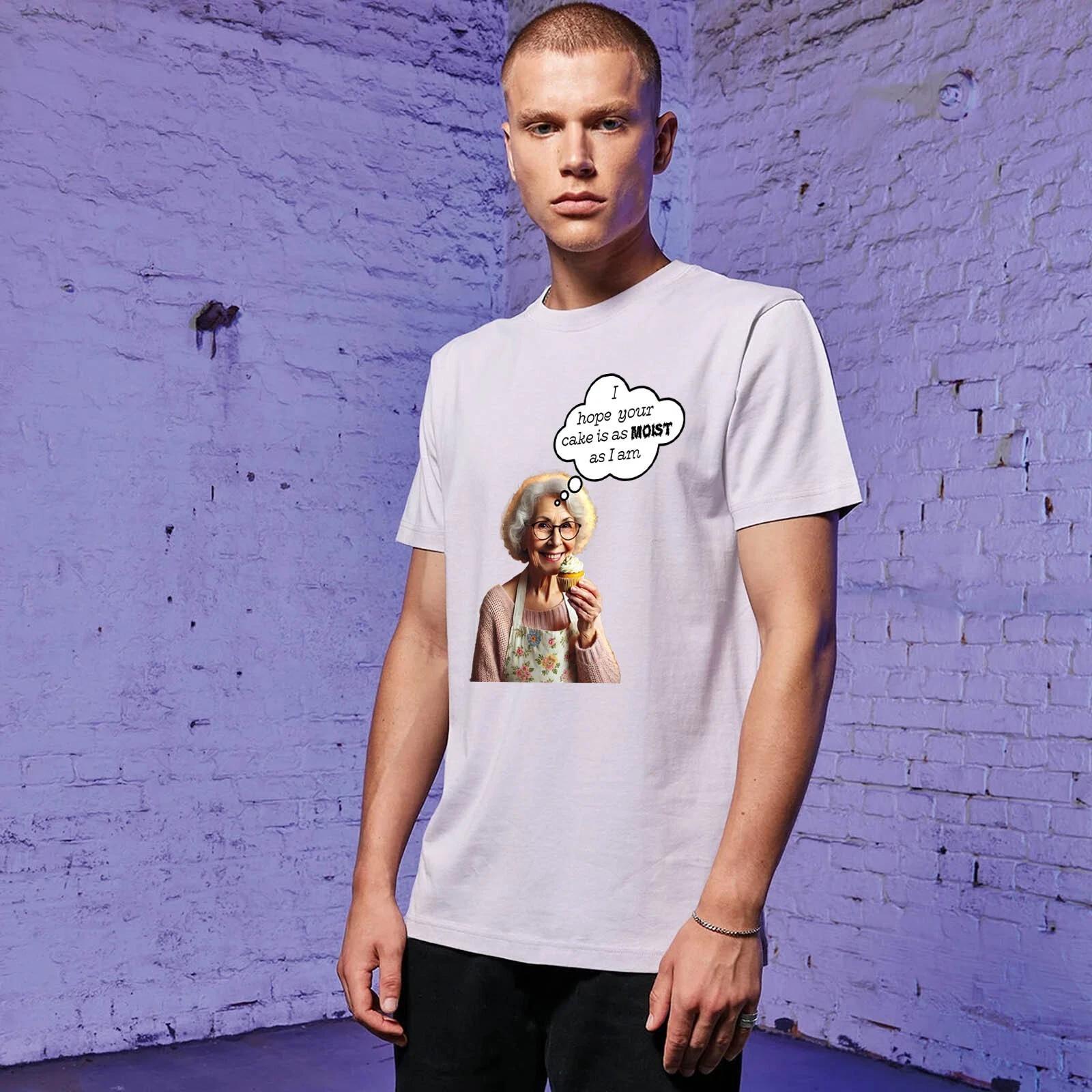 

Unisex Slim Fit T-Shirt-I hope your cake is as moist- Novelty Funny Adult Humour XL