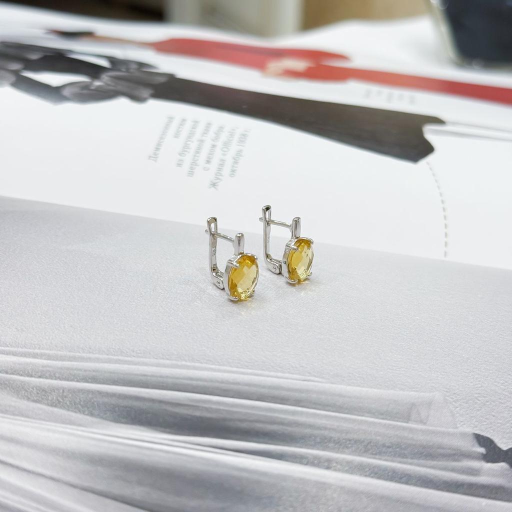 Silver Earrings with Citrine Nano 4.058ct (1962510)