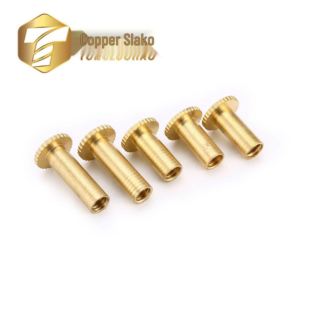 Copper Screw: Brass Male-Female Lock Rivets with Knurled Edge for Ledger Binding