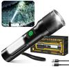 Flashlight Latest Enhanced Version Luminous Handheld Torch LED Light White and Red COB Work Light 6 Modes Dimming Maximum Illumination Distance 500m