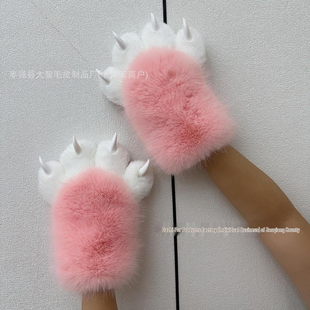 Beast Claw Squeaky Gloves: Furry Cat Paws with Nails – Plush Finish Props