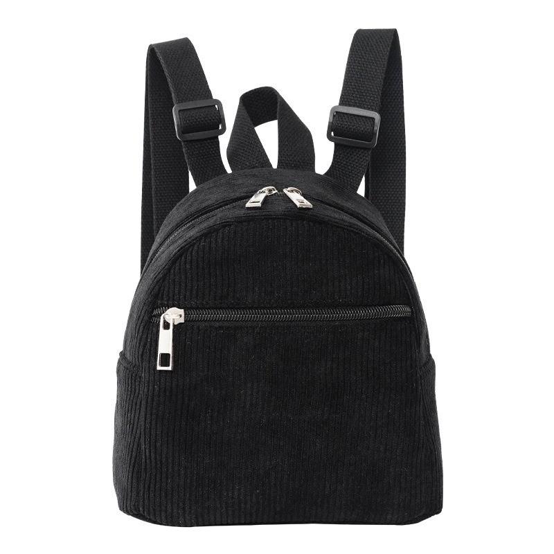 Cord-Rucksack für Damen mit Reißverschluss für den täglichen Freizeitgebrauch