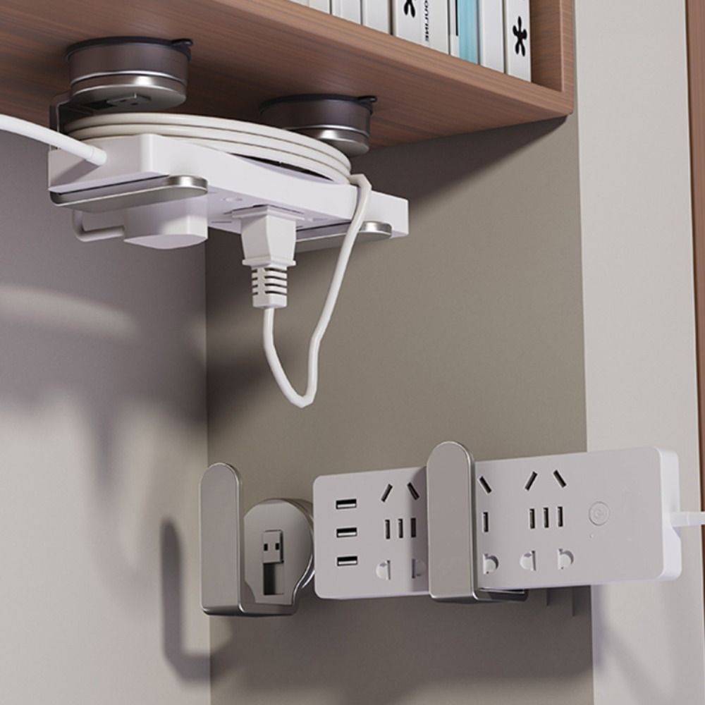 2Pcs Suction Cup Wifi Placement Rack No Drill Wall Support Bracket New Router Power Strip Holder