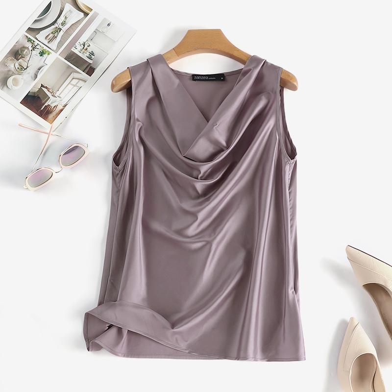 

ZANZEA Женские повседневные летние майки без рукавов 4XL фиолетовый