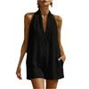 Women’s Sleeveless Neck V Neck Loose Fit Jumpsuit with Pockets Casual Solid Romper for Summer