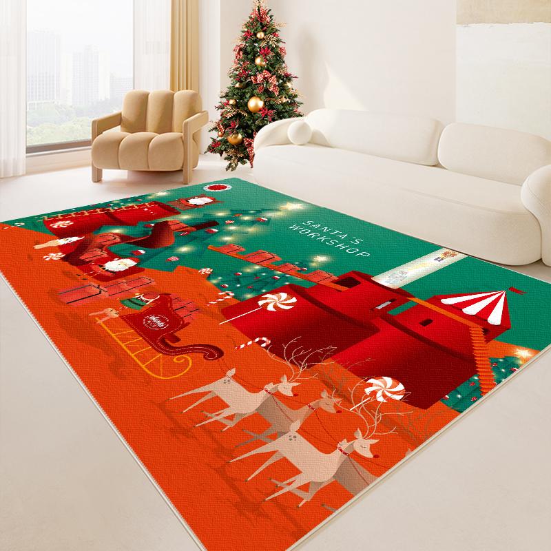 Christmas Living Room Decoration Carpet Large Area Anti-slip Rugs for Bedroom Thick Plush Study Rug Fluffy Soft Lounge Floor Mat