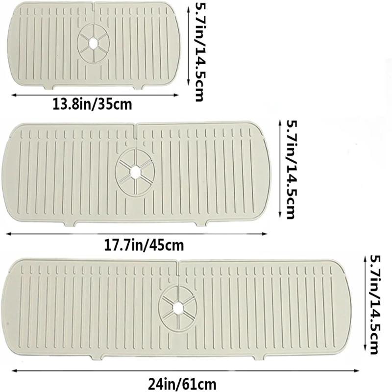Silicone Faucet Water Catcher Mats,Kitchen Sink Spill-Proof Drying Pads,Anti-Slip Drain and Splash Guard Water Catcher Mat
