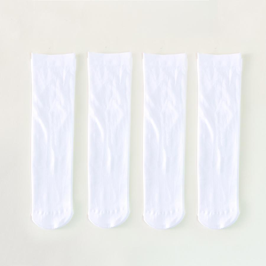 4 perechi de șosete de catifea pentru vițel de vară, subțiri, anti-cârlig, din mătase, picior frumos, șosete tub lungi, negru, alb, șosete versatile în stil colegial