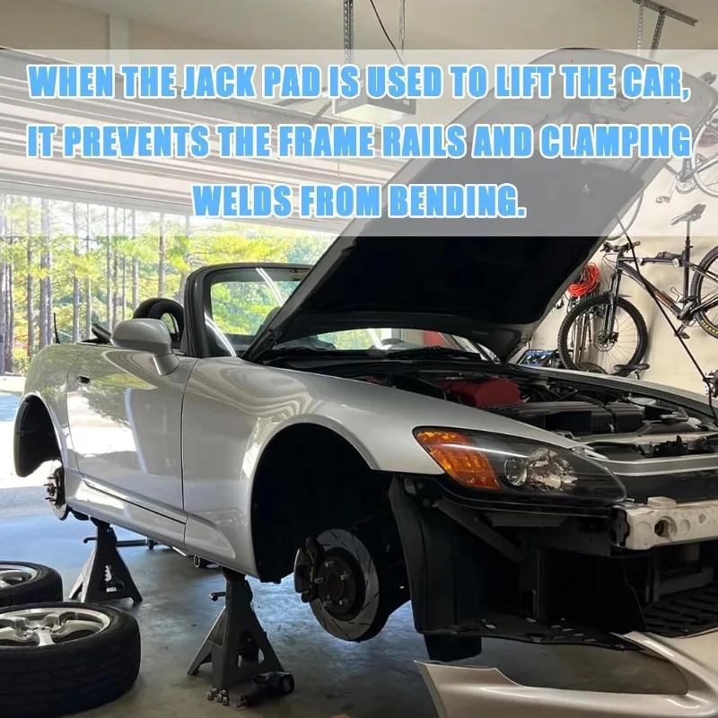 Safety Car Jack Stand Rubber Pad – 6ton Capacity, Slotted Floor Adapter Rail Grip, Universal Repair Pads for Frame Pinch Lifting