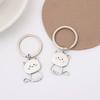 Creative Stainless Steel Cartoon Kitten Keychain Simple And Fashionable Cute Cat Couple Bag Pendant