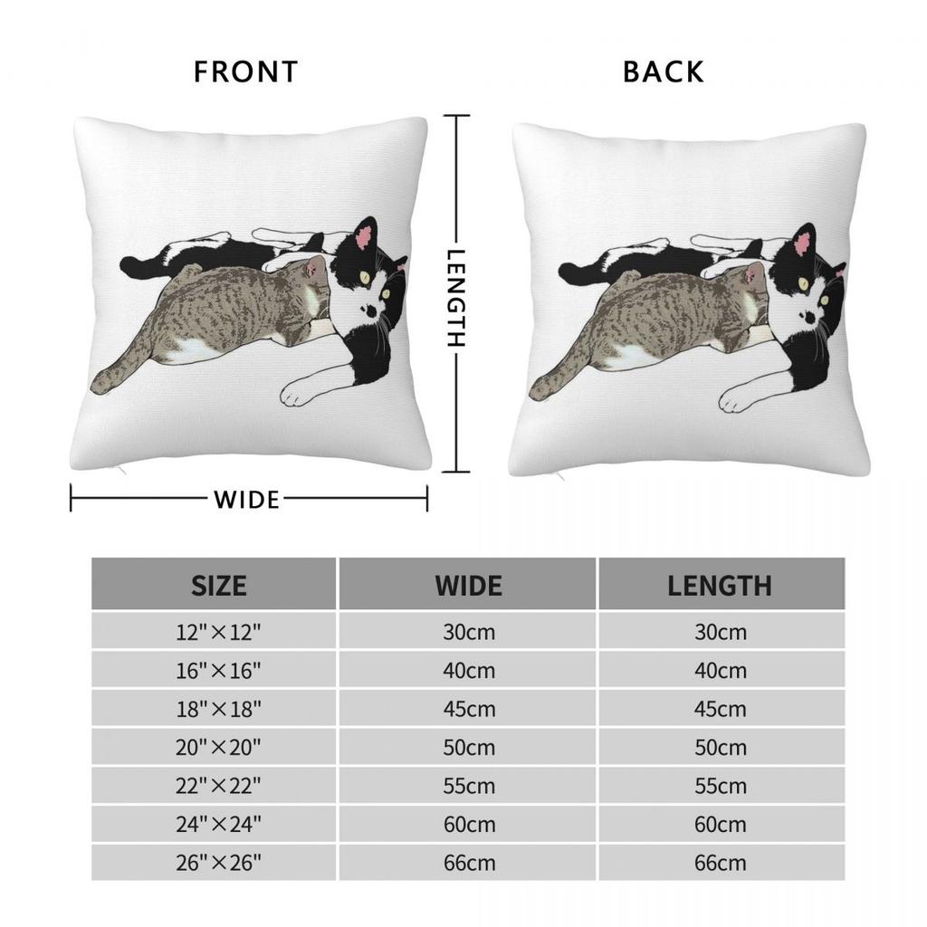 Cuty Stray Cat Square Pillowcase Polyester Linen Velvet Pattern Zip Decor Throw Pillow Case Home Cushion Case