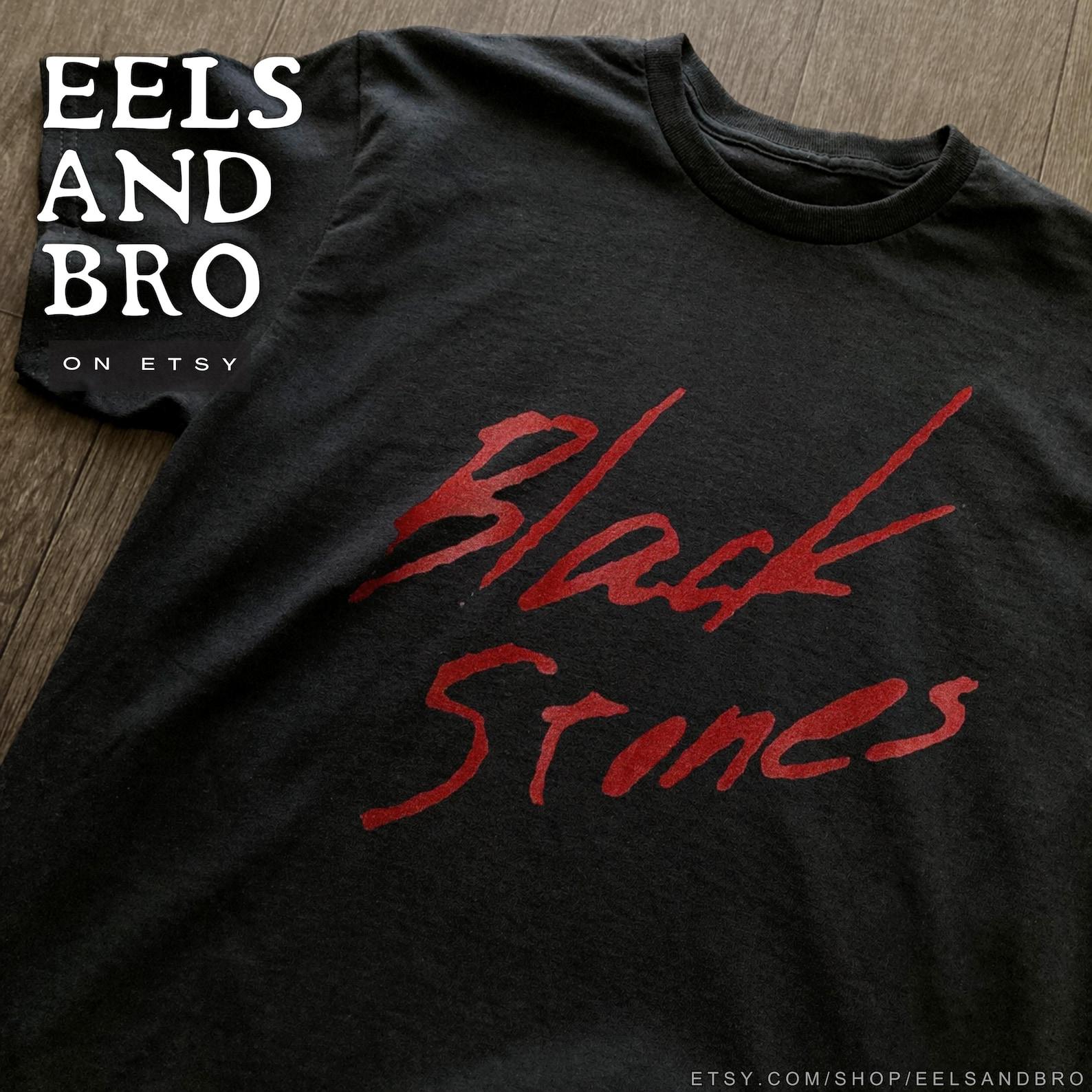 BLACK STONES black t-shirt (with text only cosplay version option) M
