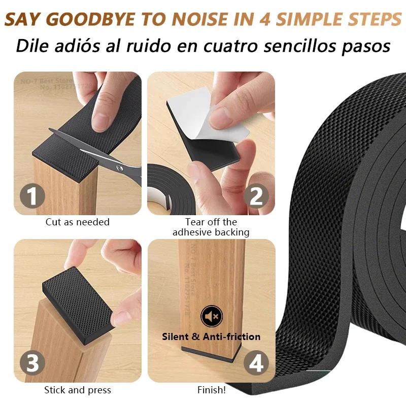 1/3pcs Black Croppable Mute Wear- Anti-slip Table and Chair Foot Protector Pad-suitable for Dining Tables, Chairs and Shoe Sole
