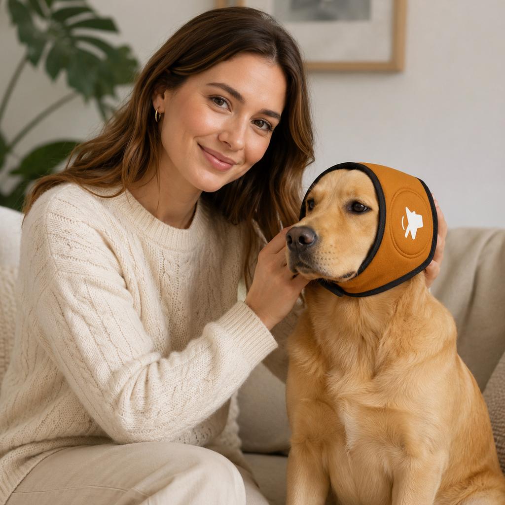 Dog Noise Reduction Ear Cover Adjustable Size Protective Ear Muffs for Dogs Comfortable Fit Durable Material Suitable for Various Dog Breeds