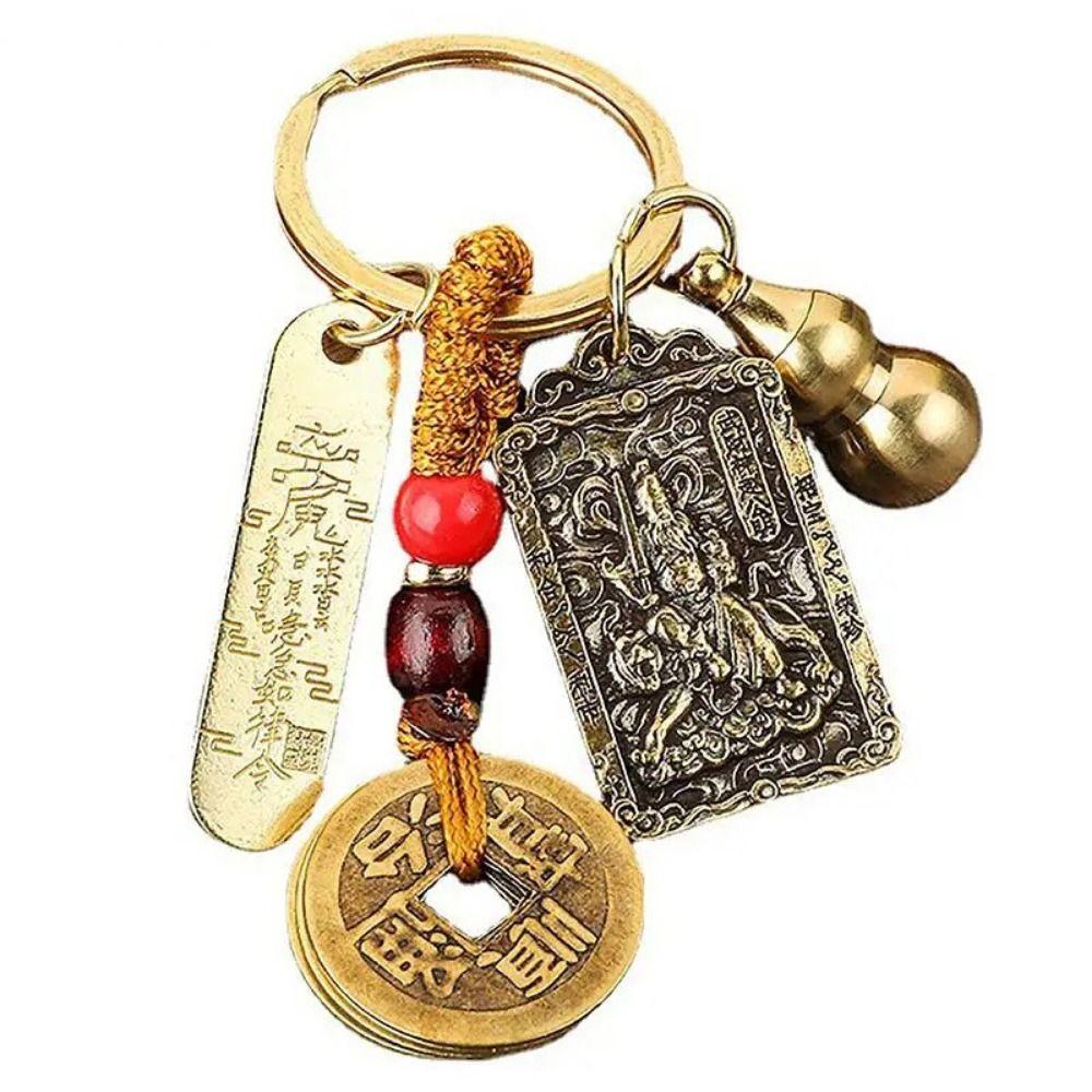 Zodiac Metal Fengshui Pendant Brass Gourd Brass Gourd Money Keychain  Gift
