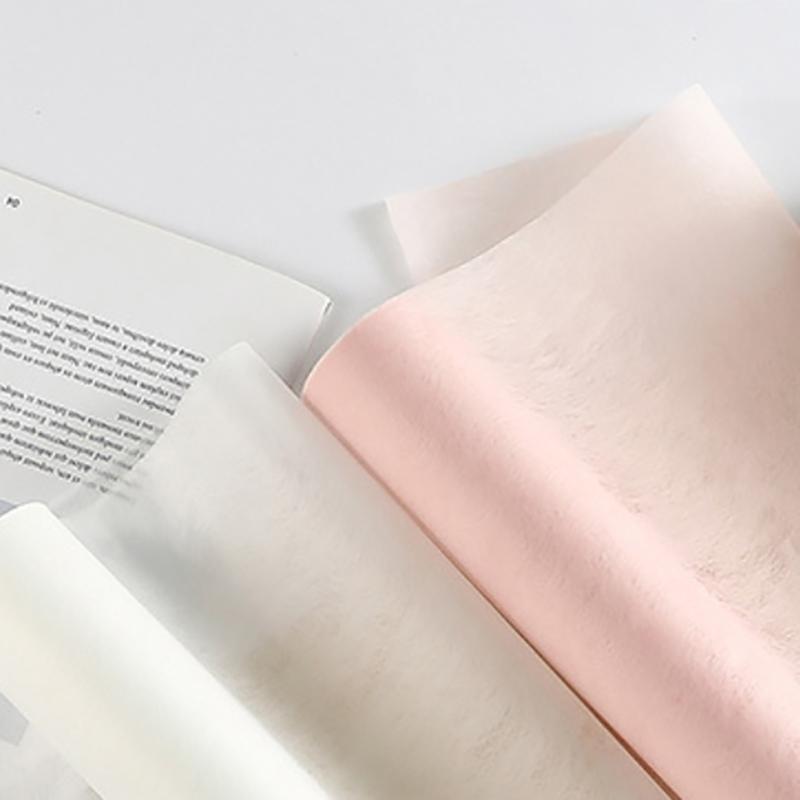 Květinový balicí papír Průsvitný Papír podšitý mléčnou bavlnou Květinářské balení Květinová kytice Svatba Měkký barevný Dekorační papír