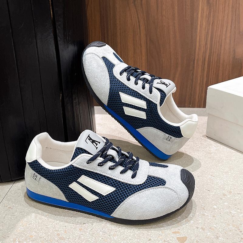 

2025 summer foreign trade discount women s shoes round head lace-up mesh breathable flat-bottom German training shoes casual shoes women s single shoe 40 синий