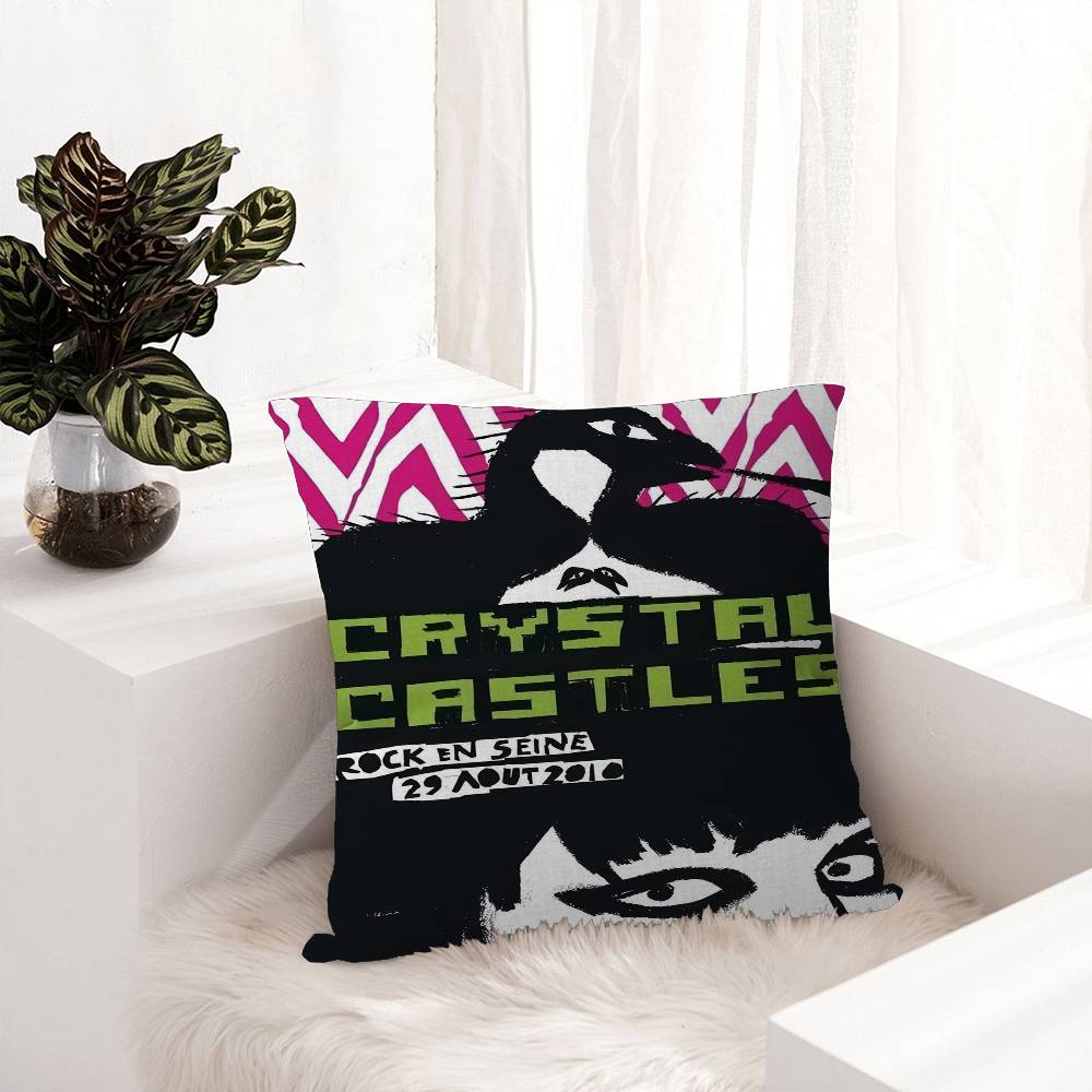 Band C-Crystal Castles Cushion Cover Polyester Sofa Cushions Decorative Throw Pillows Home Decoration Pillowcover