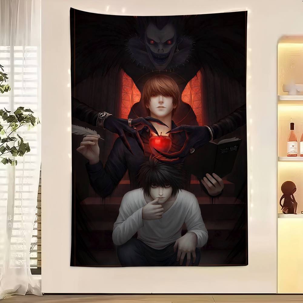 Anime DDeath NNote Japan Cartoon Tapestry Art Printing Japanese Wall Tapestry Anime Wall Hanging Home Decor