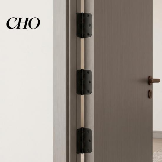 Rotatable Door Hinge 1/5Pcs Rounded Matte Black Hinges Flat Iron Bifold Residential Standard Bedroom Indoor House Hardware Essentials Accessories