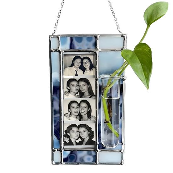 

Рамка для размножения Рамка для размножения растений с стеклянной трубкой Смола 8x4 Фоторамки для фотополоски 2x6 Гидропонный держатель для растений для оконной стены синий