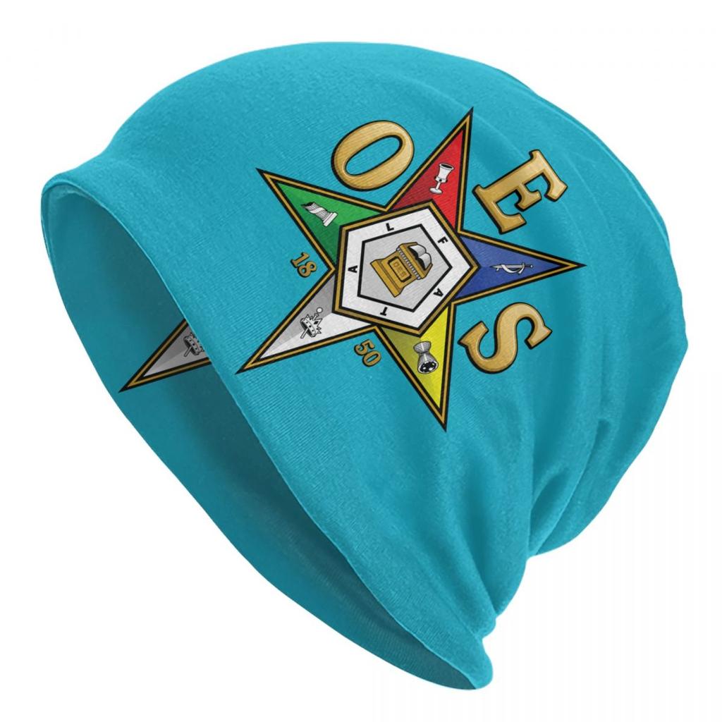 Custom OES Emblem Order Of The Eastern Star Skullies Beanies Caps For Unisex Women Unisex Winter Warm Knitted Hat Adult Bonnet Hats