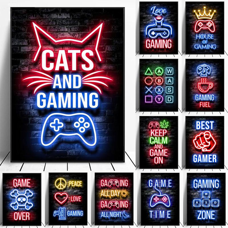 Buy Game Player Funny Quotes Gaming Zone Canvas Print Poster Arcade ...