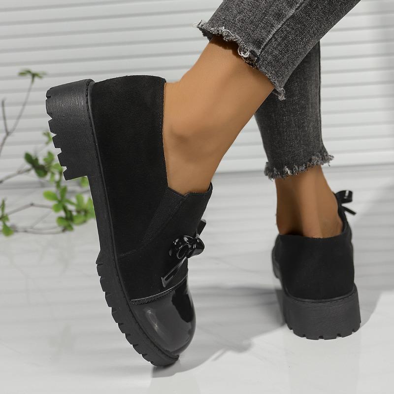 Fashion Women's Fashion Single Shoes Spring New Round Head Deep Mouth Butterfly Knot Soft Sole Anti-slip Wear-resistant Low-top Shoes