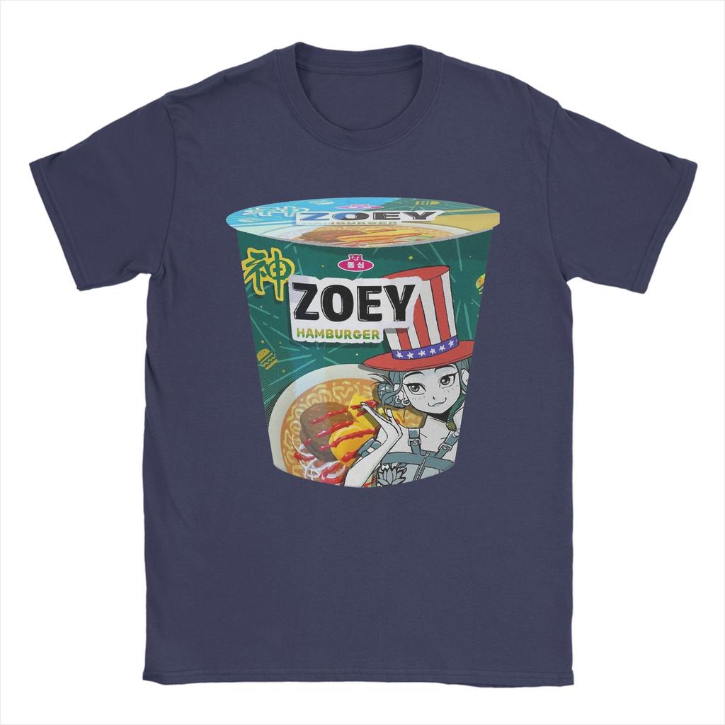 ZOEY Hamburger Ramyeon  Ramen Huntrix Men T Shirts Demon Hunters  Tees Short Sleeve O Neck T-Shirt Pure Cotton Summer Tops