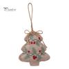 Five Pointed Star Tree Toppers Burlap Christmas Ornaments, Rustic Linen Fabric Hanging Decoration, Ball Stocking Farmhouse Ornaments Shaped