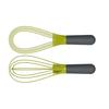 Joseph Joseph Twist Whisk - 2 In 1 - Flat and Balloon Whisks - Suitable for Nonstick Cookware, Silicone, Gray/Green [Authentic] 10539