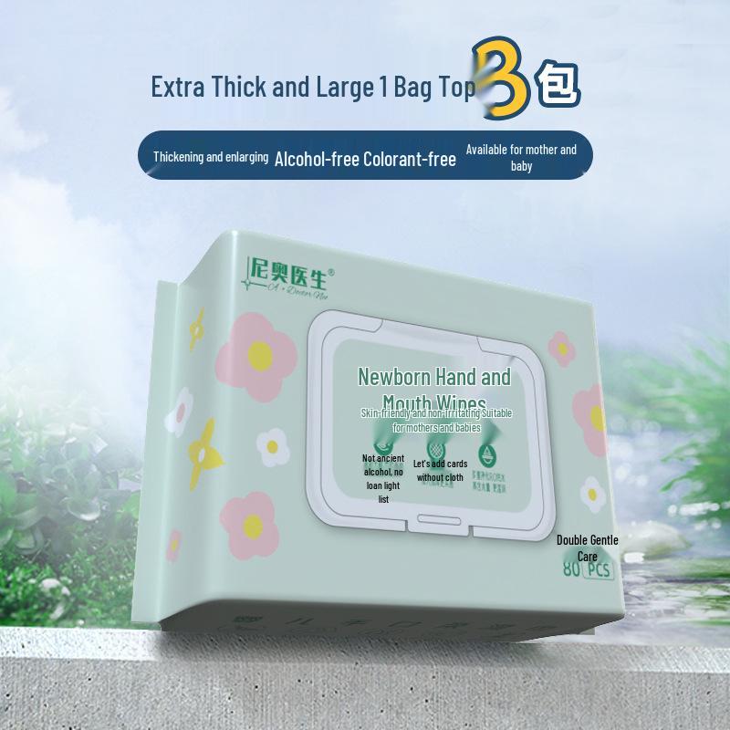 Extra Thick Baby Wipes, 80-Count Pack for Infants - Large, Gentle Hand and Mouth Wipes for Newborns and Mothers