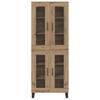 Highboard 2 pcs Artisan Oak Engineered Wood and Glass