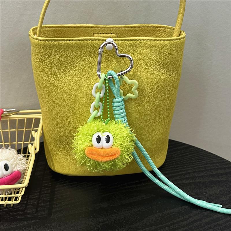 Miu Series Style Bag Pendant Cute Cartoon Plush Doll Keychain Ugly Cute Doll Schoolbag Woven Rope Mobile Phone Pendant