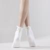 Professional Non Slip Socks Fashion Ruffle Bowknot Yoga Cotton Crew Socks Low MOQ Frill Pilates Grippy Socks