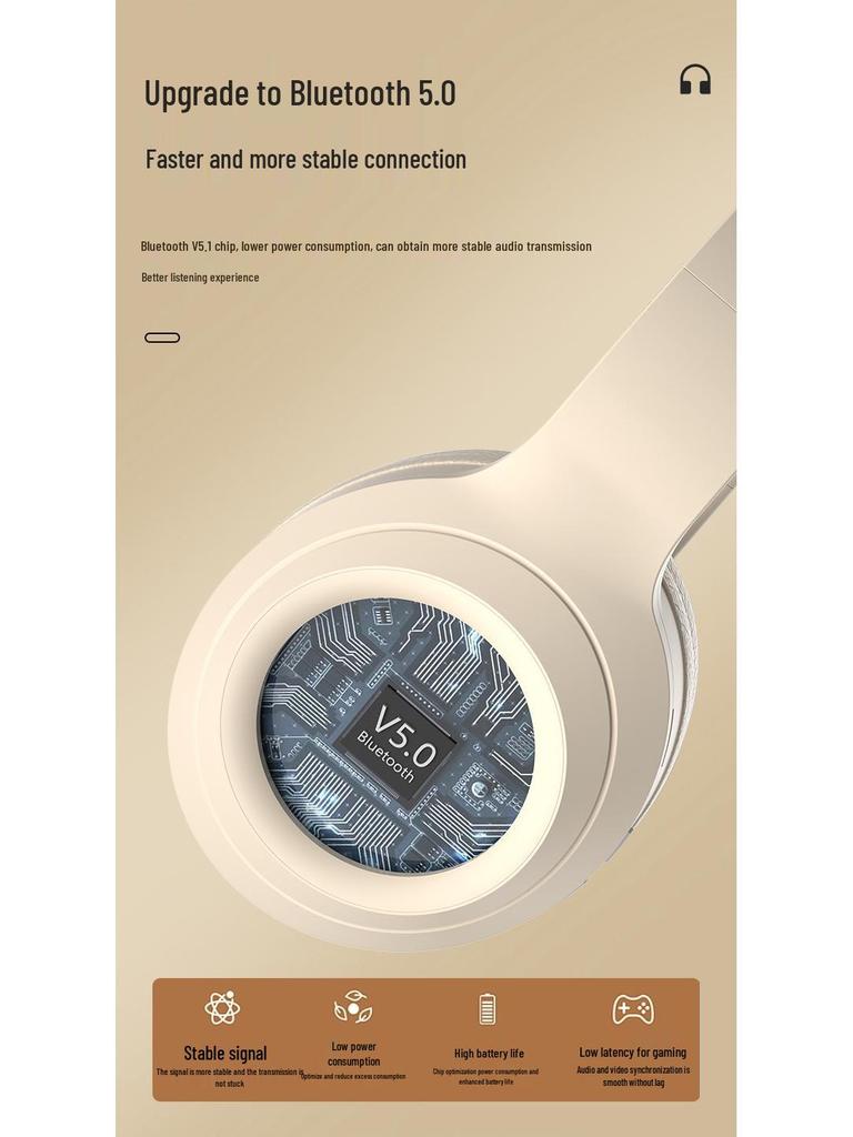 DR58 Series Bluetooth Over-Ear Headphones - Wireless, Noise-Cancelling, Super Long Battery Life, High Fidelity.