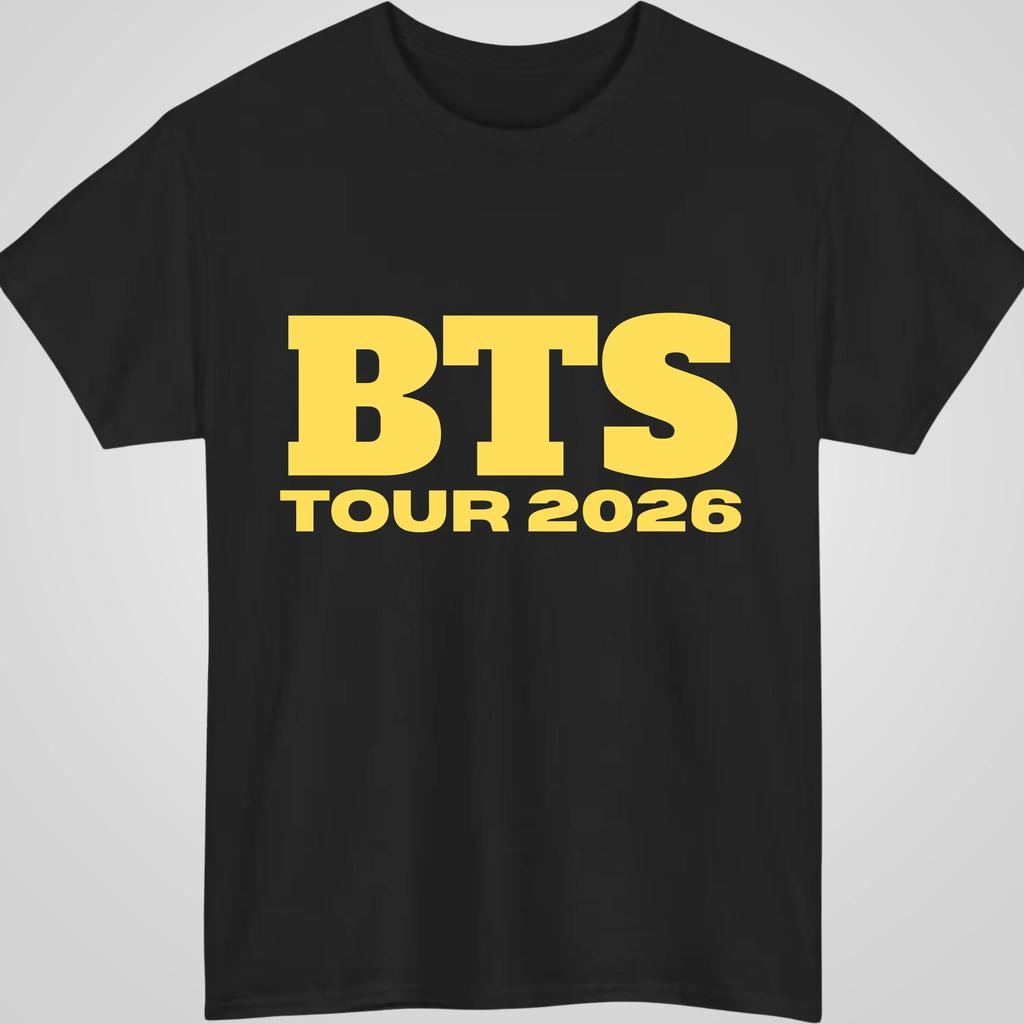Hot Sale BTS Tour 2026 Inspired Graphic Tee Unisex Cotton Casual Concert Style Short Sleeves