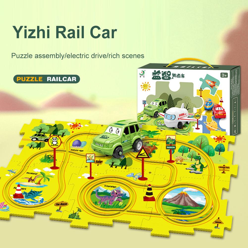 Montessori Toys DIY Assembling Electric Trolley Rail Car Building Toys Early Education Hand Eye Coordination for Kids Children