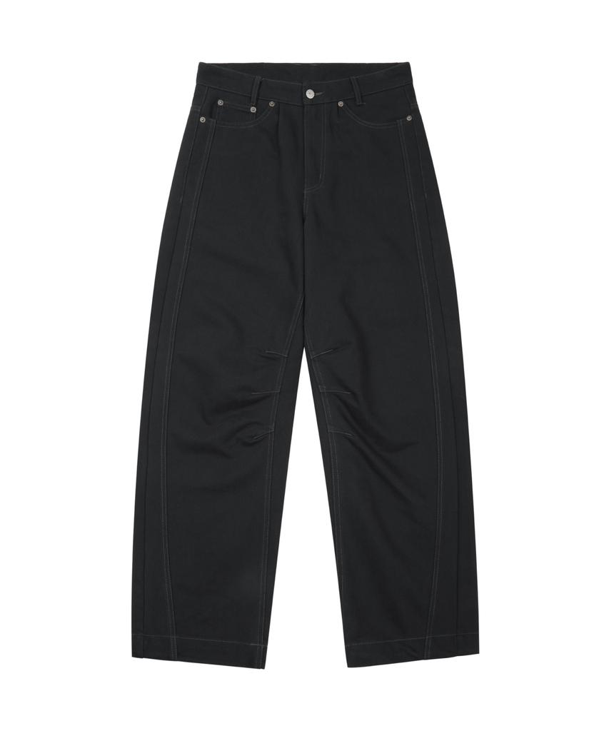 AAKAM Kpt Semi Wide Denim Pants (Black)