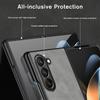 Sheepskin Leather TPU Camera Protect Case for Samsung Galaxy Z Fold 7 6 5 4 3 Skin Feel Sheepskin Phone Fold Soft Cover